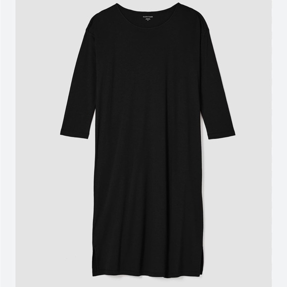 Eileen Fisher Dresses & Skirts - Eileen Fisher Tshirt Dress Black Organic Cotton Half Sleeve Stretch Sz PP